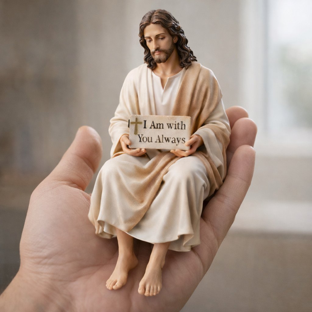 ✨Hand-Painted Ceramic Jesus Figurine✝️“Fear Not, for I Am with You” | Serene Desk Companion🙏