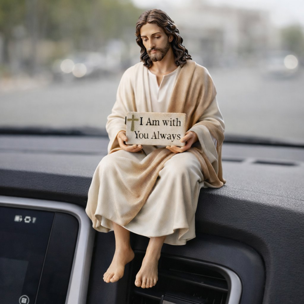 ✨Hand-Painted Ceramic Jesus Figurine✝️“Fear Not, for I Am with You” | Serene Desk Companion🙏