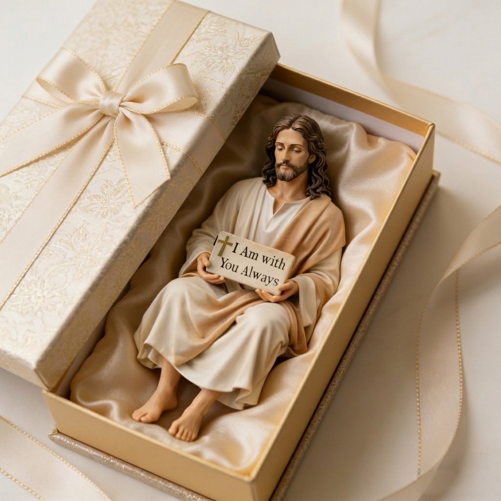 ✨Hand-Painted Ceramic Jesus Figurine✝️“Fear Not, for I Am with You” | Serene Desk Companion🙏