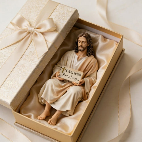 ✨Hand-Painted Ceramic Jesus Figurine✝️“Fear Not, for I Am with You” | Serene Desk Companion🙏